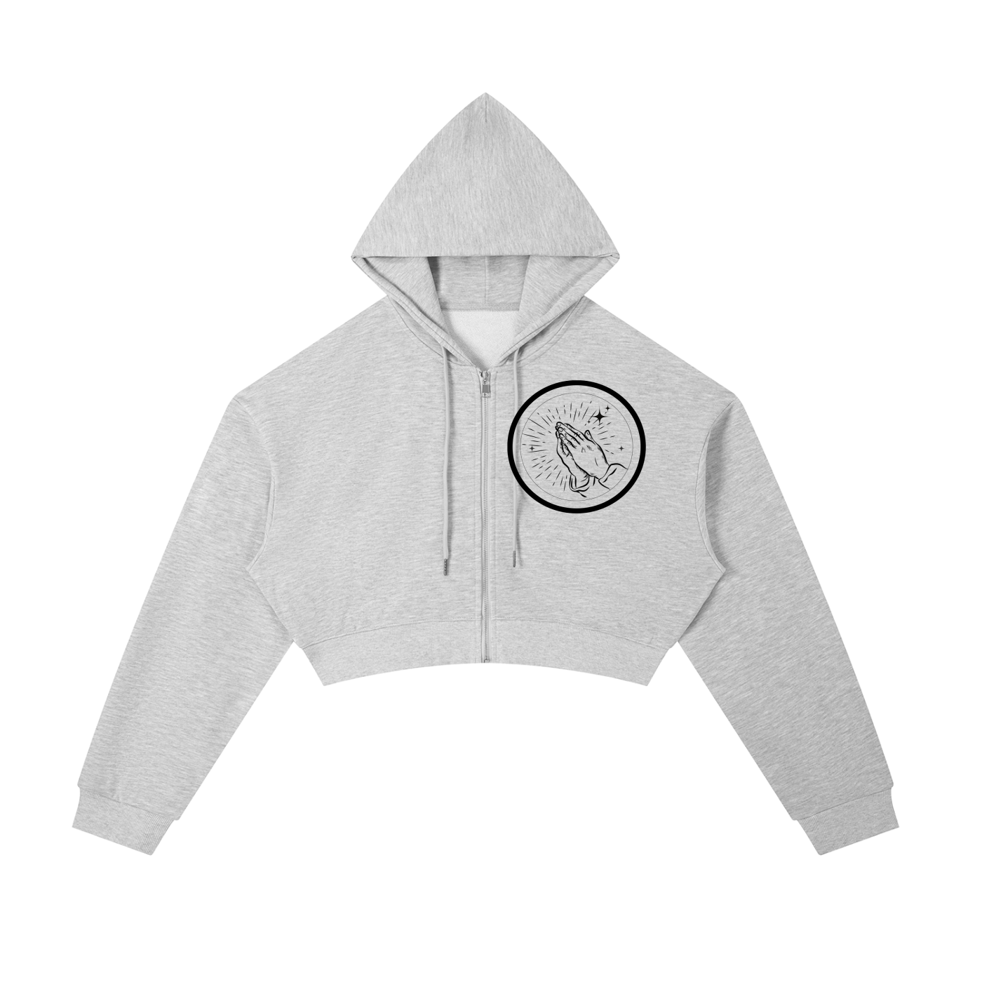 Essential Cropped Zip-Up Hoodie