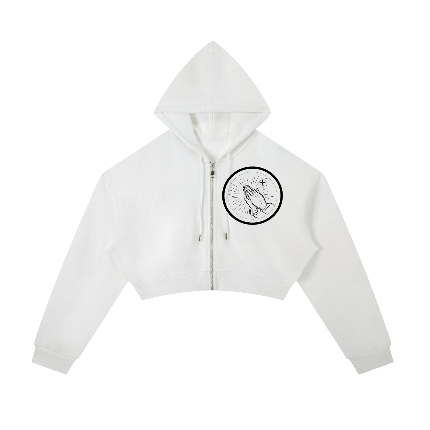 Essential Cropped Zip-Up Hoodie