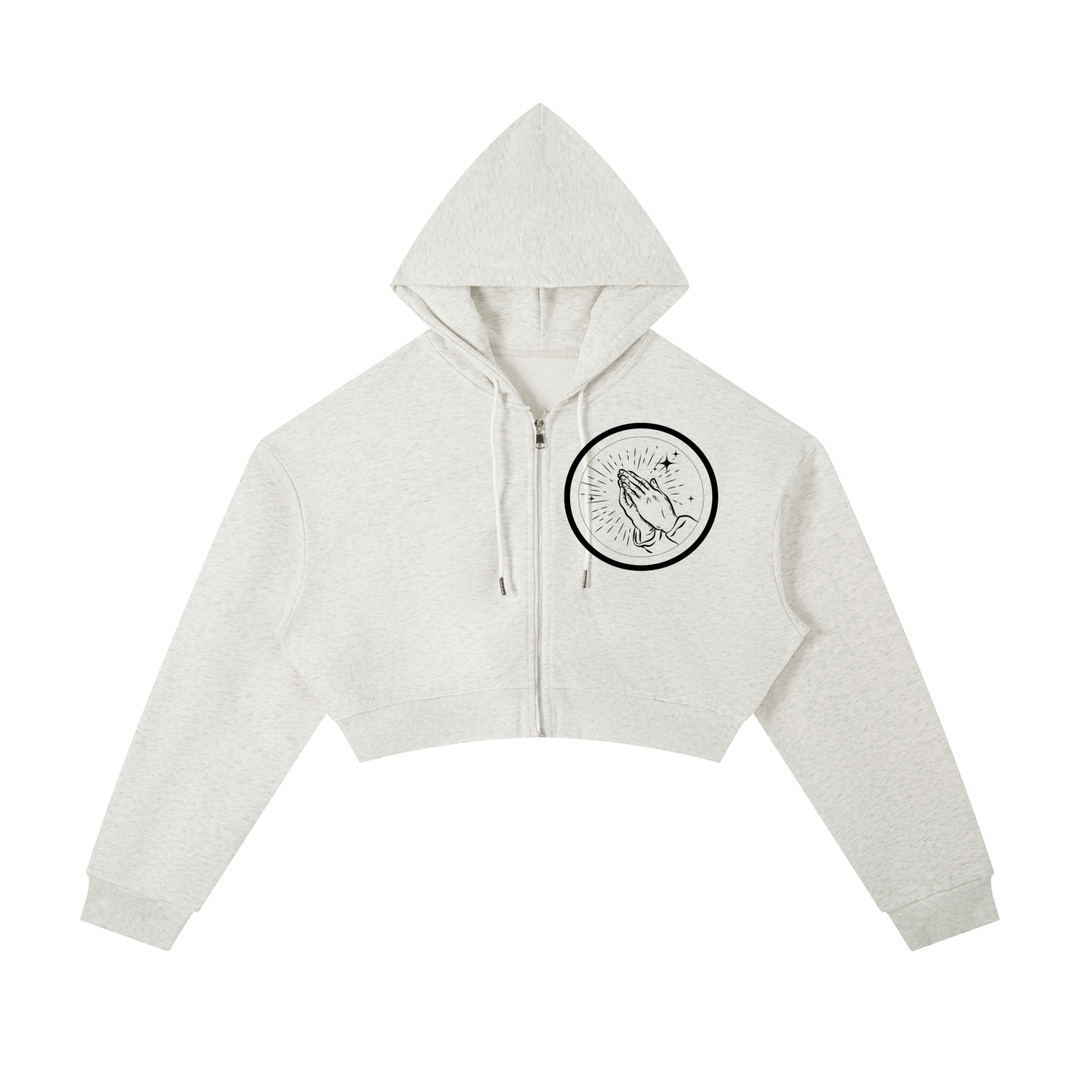 Essential Cropped Zip-Up Hoodie